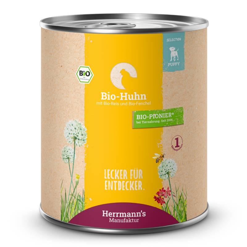 Herrmann's | Bio Huhn mit Reis und Fenchel | Selection Puppy | 12 x 800 g von Herrmanns