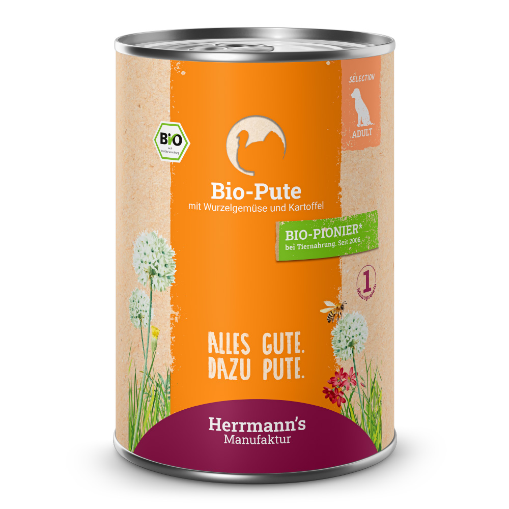 Herrmann's | Bio Pute mit Pastinake & Kartoffel | Selection Adult | 24 x 400 g von Herrmanns