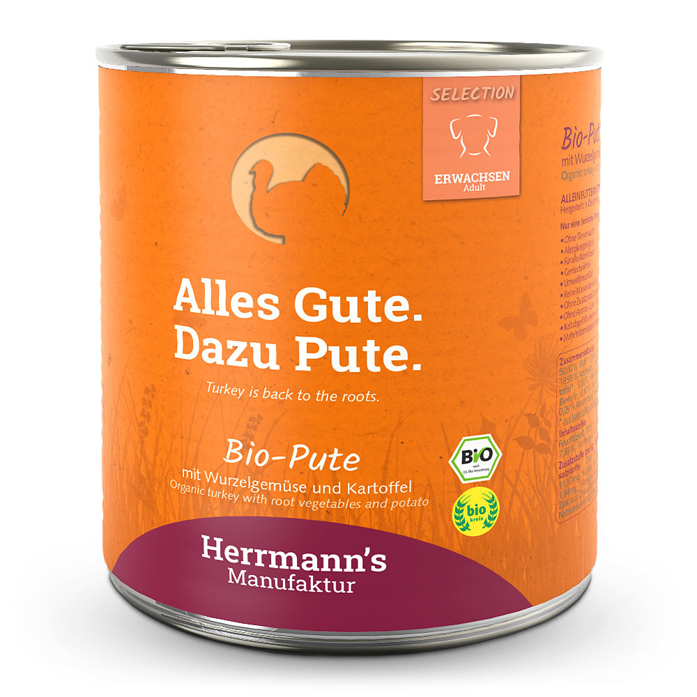 Herrmann's | Bio Pute mit Pastinake & Kartoffel | Selection Adult | 24 x 800 g von Herrmanns