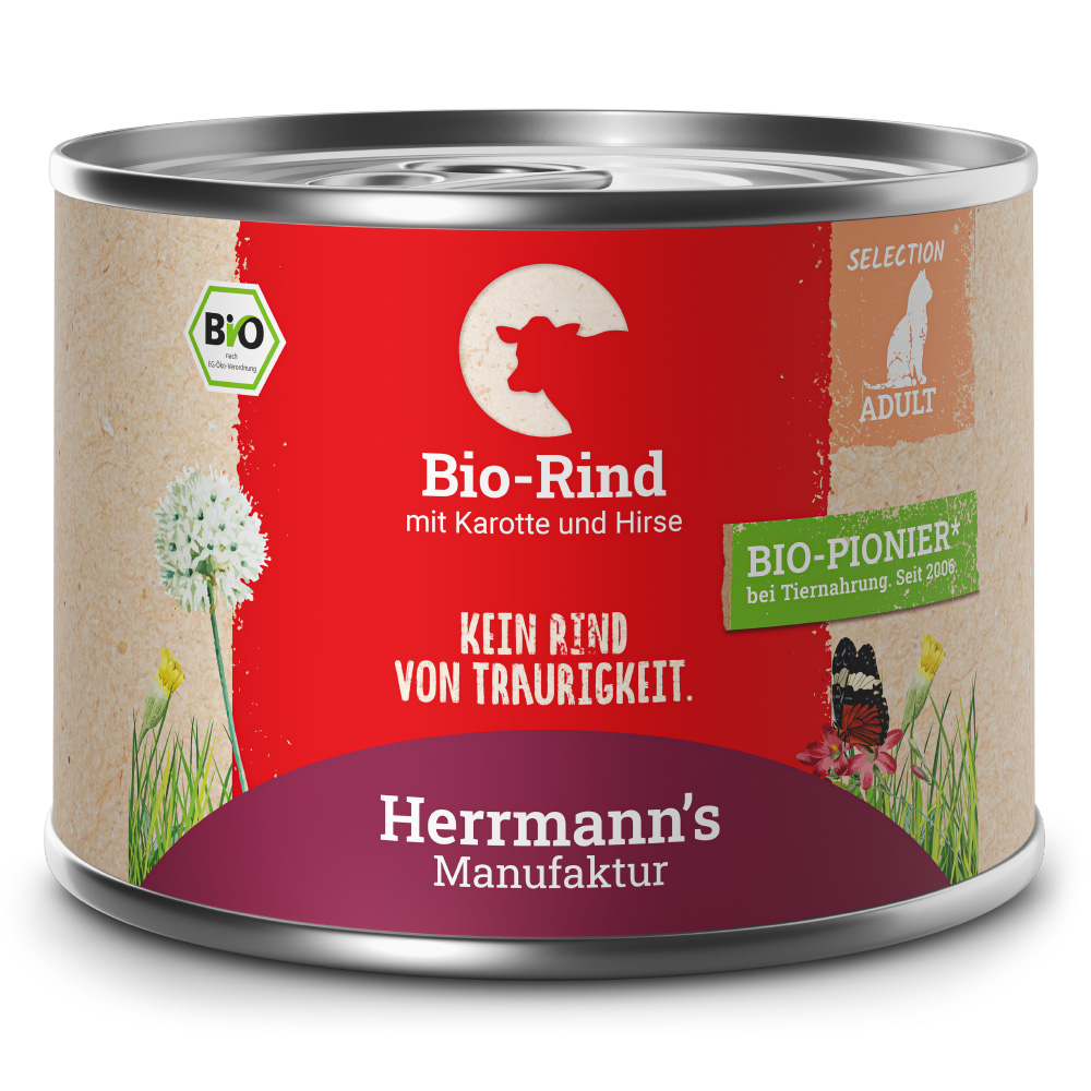 Herrmann's | Bio Rind mit Karotte und Hirse | Selection Adult | 12 x 200 g von Herrmanns