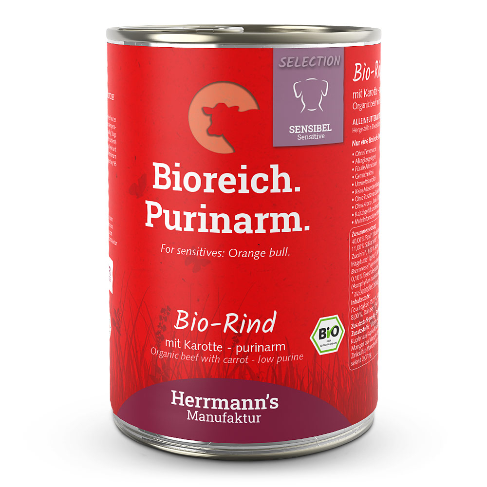 Herrmann's | Bio Rind mit Karotten - purinarm | Selection Sensible | 48 x 400 g von Herrmanns