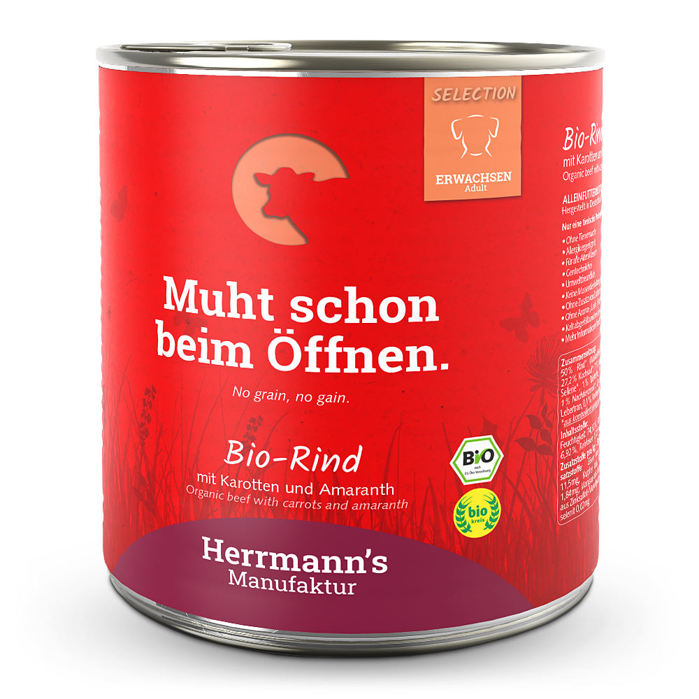 Herrmann's | Bio Rind mit Karotten & Amaranth | Selection Adult | 24 x 800 g von Herrmanns