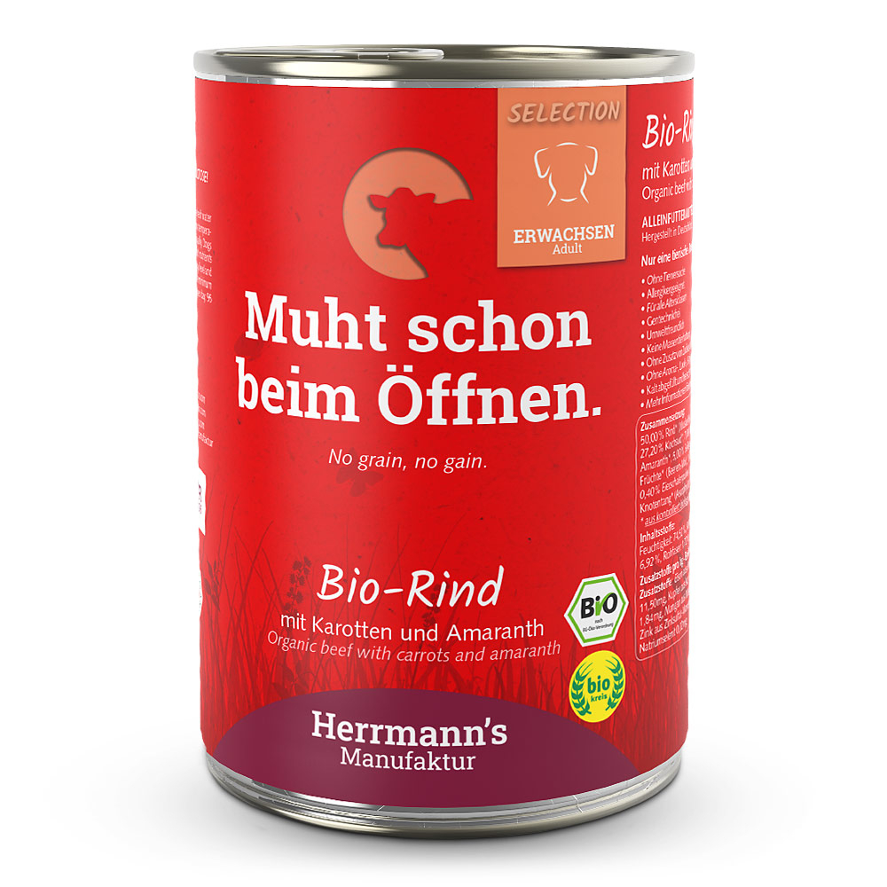 Herrmann's | Bio Rind mit Karotten & Amaranth | Selection Adult | 48 x 400 g von Herrmanns