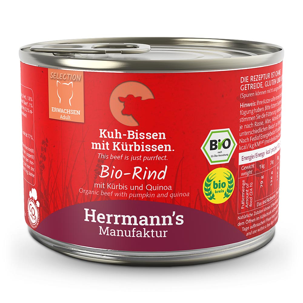 Herrmann's | Bio Rind mit Kürbis & Quinoa | Selection Adult | 48 x 200 g von Herrmanns