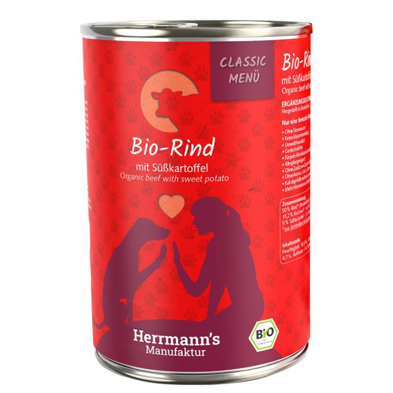 Herrmann's Classic Bio-Menü 6 x 400 g - Bio-Rind mit Bio-Süßkartoffeln von Herrmanns