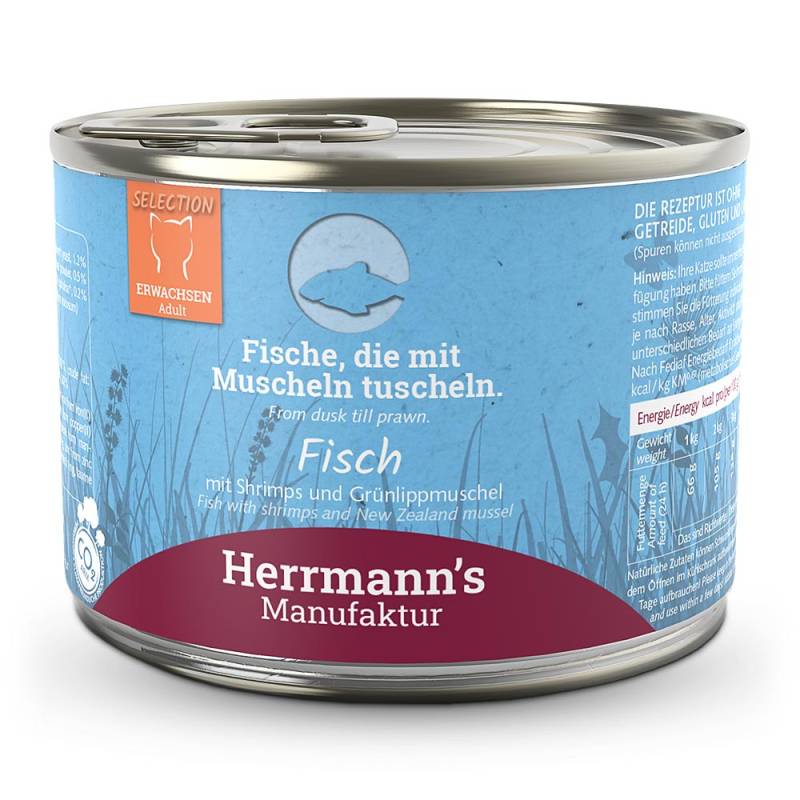 Herrmann's | Fisch mit Shrimps & Grünlippmuschel | Selection Adult | 24 x 200 g von Herrmanns