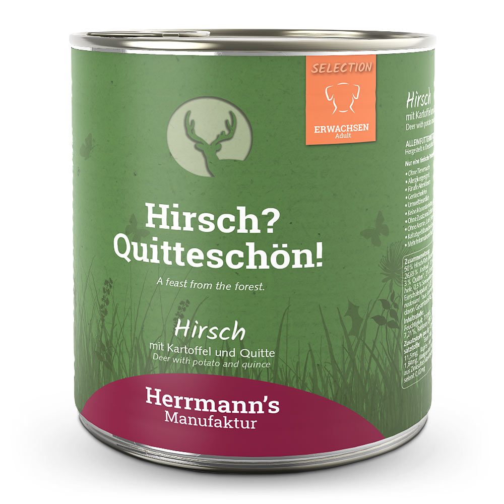 Herrmann's | Hirsch mit Kartoffel und Quitte | Selection Adult | 24 x 800 g von Herrmanns
