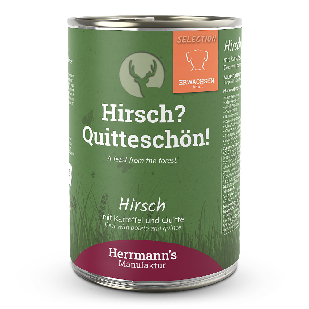 Herrmann's | Hirsch mit Kartoffel und Quitte | Selection Adult | 6 x 400 g von Herrmanns