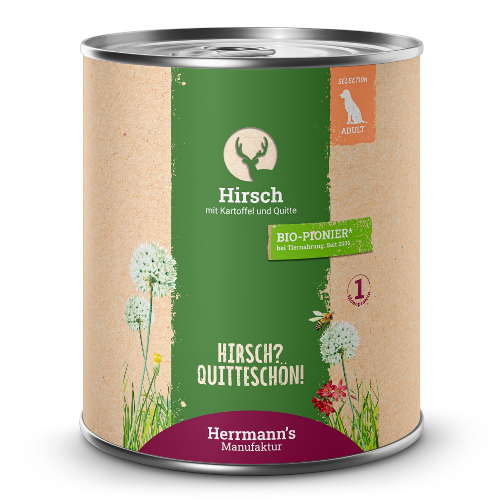 Herrmann's | Hirsch mit Kartoffel und Quitte | Selection Adult | 6 x 800 g von Herrmanns