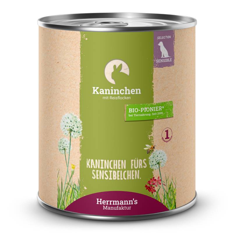 Herrmann's | Kaninchen mit Reisflocken | Selection Sensible | 24 x 800 g von Herrmanns