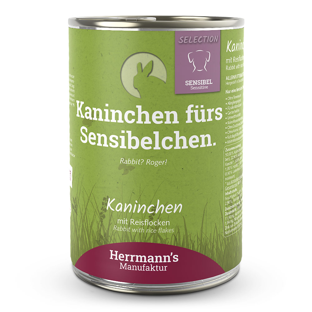 Herrmann's | Kaninchen mit Reisflocken | Selection Sensible | 48 x 400 g von Herrmanns