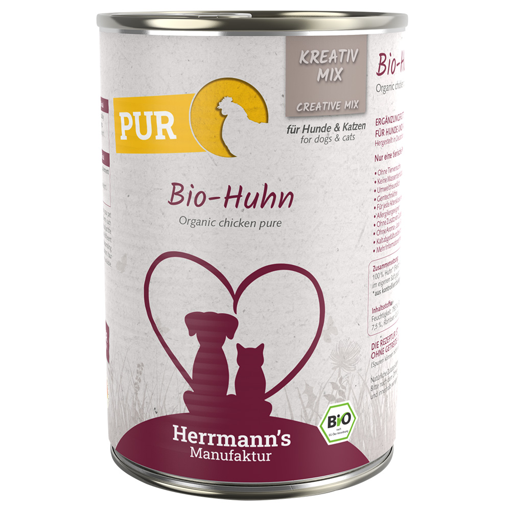 Herrmann´s Kreativ-Mix Reinfleisch 12 x 400 g - Bio-Huhn von Herrmanns