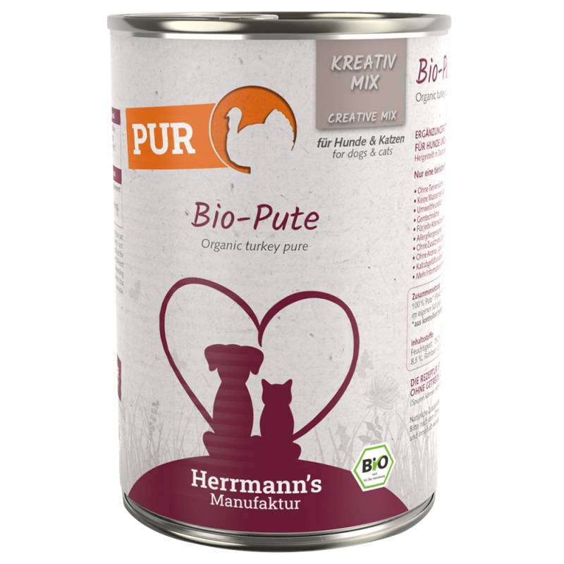 Herrmann´s Kreativ-Mix Reinfleisch 12 x 400 g - Bio-Pute von Herrmanns