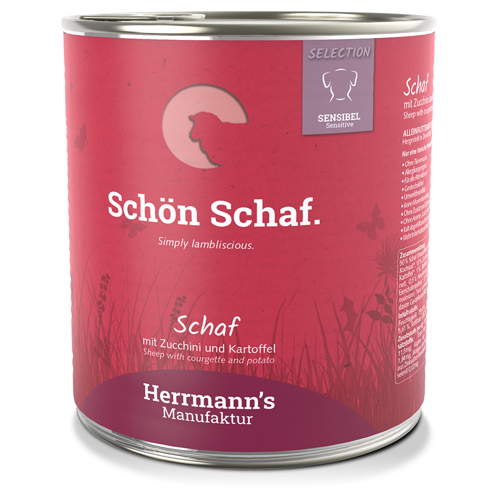 Herrmann´s Bio-Menü Sensitive 6 x 800 g - Schaf mit Bio-Zucchini und Bio-Kartoffeln von Herrmanns