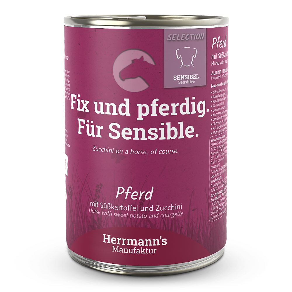 Herrmann's | Pferd mit Süßkartoffel & Zucchini | Selection Sensible | 48 x 400 g von Herrmanns