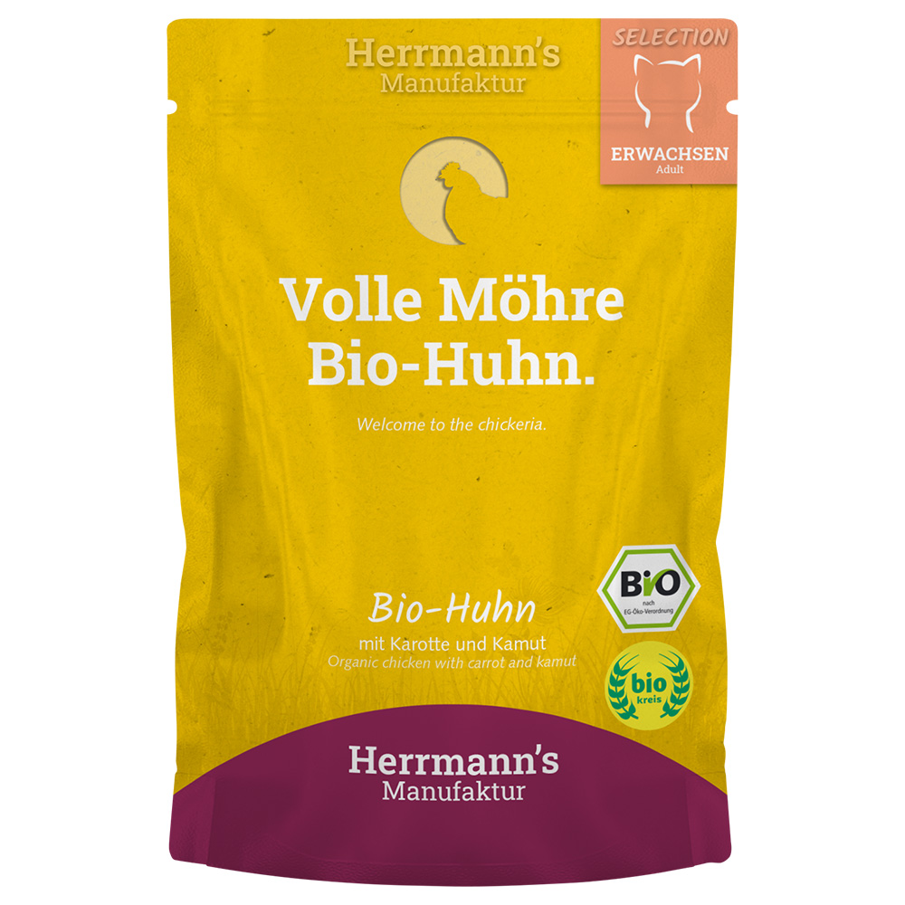 Herrmann's Bio-Selection 20 x 100 g - Bio-Huhn mit Bio-Karotte & Bio-Kamut von Herrmanns