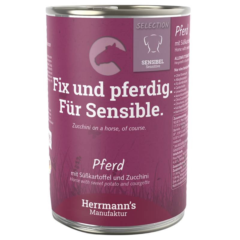 Herrmann's Selection Sensible 12 x 400 g - Pferd mit Bio-Süßkartoffel & Bio-Zucchini von Herrmanns