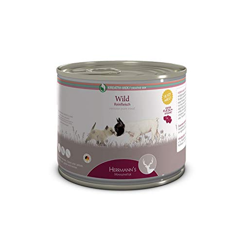 Herrmanns Ergänzungsfutter für Hunde und Katzen Wild 100% Reinfleisch, 200 g von Herrmanns