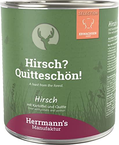 Herrmanns Hundefutter Hirsch mit Kartoffel und Quitte, 800 g von Herrmanns