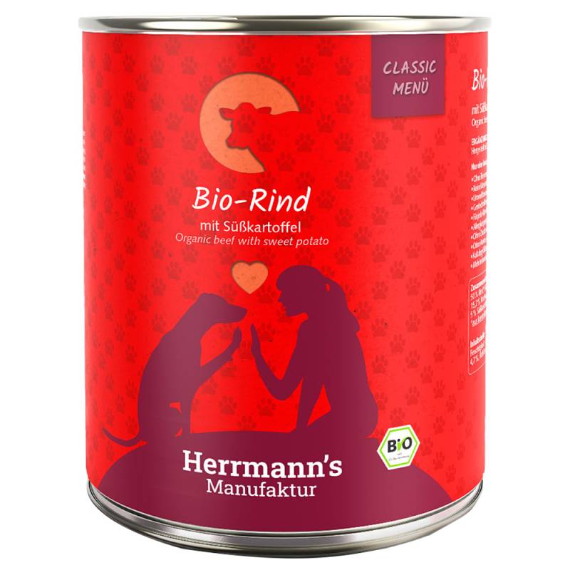 Sparpaket Herrmann's Classic Bio-Menü 12 x 800 g - Bio-Rind mit Bio-Süßkartoffeln von Herrmanns