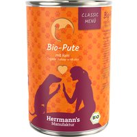 Sparpaket Herrmann's Classic Bio-Menü 24 x 400 g - Bio-Pute mit Bio-Reis von Herrmanns