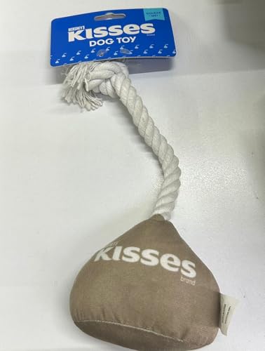 Hershey's Kissees Geflochtenes Hundespielzeug, weißes und braunes Baumwollseil von Hershey's