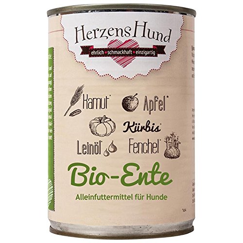 Herzenshund Bio-Ente mit Bio-Gemüse 400g von Herzens-Hund