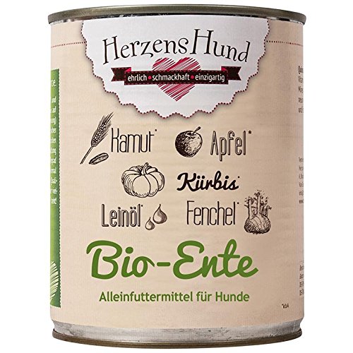 Herzenshund Bio-Ente mit Bio-Gemüse 800g von Herzens-Hund