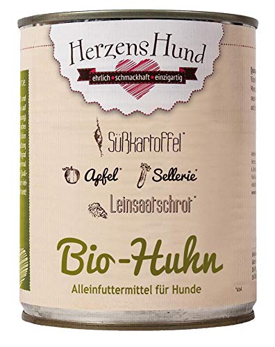 Herzenshund Bio Huhn mit Bio Süßkartoffel 800g von Herzens-Hund