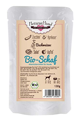 Herzenshund Bio Schaf mit Bio-Zucchini 130g von Herzens-Hund