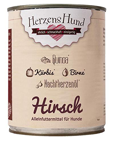 Herzenshund Hirsch mit Bio Quinoa 800g von Herzens-Hund