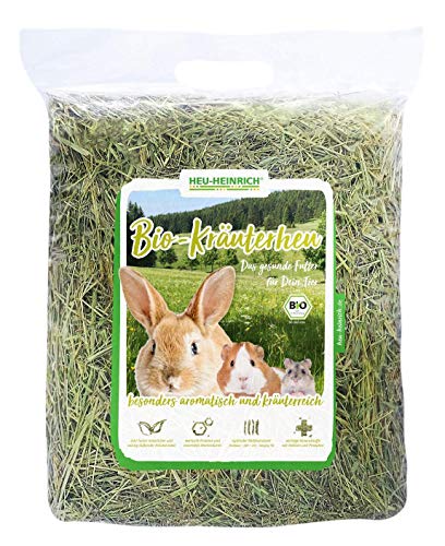 Heu-Heinrich® 6 x 1kg Bio-Kräuterheu - Bergwiesenheu aus dem Naturpark Thüringer Wald - Streu für Nager - Kaninchen Futter, Meerschweinchen Futter, Hamster Futter, Hasen Futter, Nager Futter von Heu-Heinrich