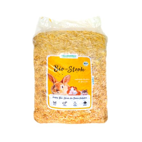 Heu-Heinrich® Bio-Stroh aus dem Naturpark Thüringer Wald - Einstreu für Stall oder Gehege - für Nager, Kaninchen, Meerschweinchen, Hamster, Mäuse, Schildkröten und andere Kleintiere (4kg) von Heu-Heinrich