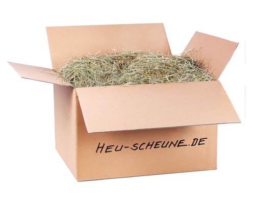 Kamillenheu der Heu Scheune® I 10kg im Karton I naturreines Heu mit Kamillenblüten I für Kaninchen, Meerscheinchen, Nager, Pferde und Co. von Heu-Scheune.de