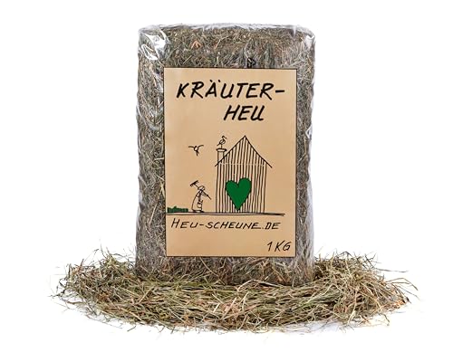 Kräuterheu der Heu Scheune ® I 1 kg I 2. Schnitt I nährstoffreich für Kaninchen, Meerschweinchen, Nager, Pferde und Co. von Heu-Scheune.de