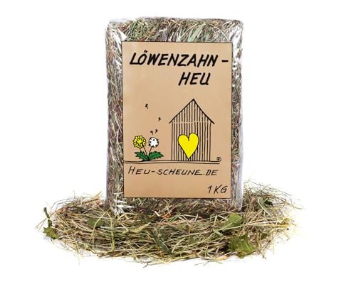 Löwenzahnheu der Heu Scheune® I 1kg Tüte I naturreines Heu mit Löwenzahnblättern I für Kaninchen, Meerscheinchen, Nager, Pferde und Co. von Heu-Scheune.de