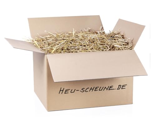 Weizenstroh der Heu Scheune® I 10kg in Karton I Einstreu für Kaninchen, Meerschweinchen, Nager, Pferde und Co. von Heu-Scheune.de