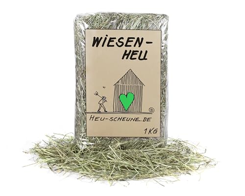 Wiesenheu der Heu Scheune ® I 1 kg I 1. Schnitt I rohfaserreich für Kaninchen, Meerschweinchen, Nager, Pferde und Co. von Heu-Scheune.de