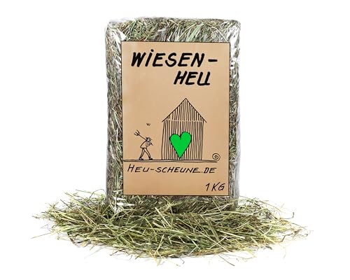 Wiesenheu der Heu Scheune ® I 1 kg I 1. Schnitt I rohfaserreich für Kaninchen, Meerschweinchen, Nager, Pferde und Co. von Heu-Scheune.de