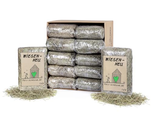 Wiesenheu der Heu Scheune ® I 12x 1kg Tüte I 1. Schnitt I rohfaserreich für Kaninchen, Meerschweinchen, Nager, Pferde und Co. von Heu-Scheune.de