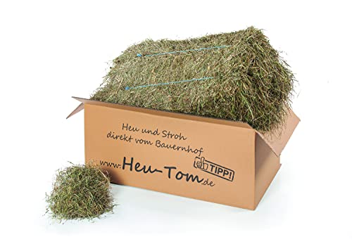 Heu-Tom ® 15kg frisches Kräuterheu 2.Schnitt Ballen Grummet Öhmd direkt ab Hof Futter für Meerschweinchen Kaninchen Nager Hamster Hasen von Heu-Tom