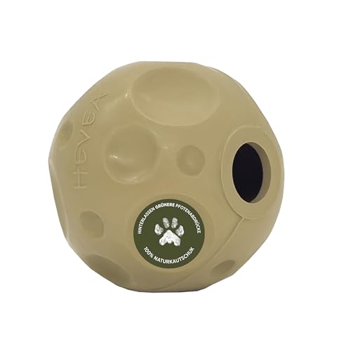 Hevea Moon Ball 2-in-1 Dog Activation & Fetch Toy - Natural Rubber Dog Treat Ball - Active Rolling Ball Dog Toy for Sore Gum Relief (Hunter Green) (Jägergrün) von Hevea