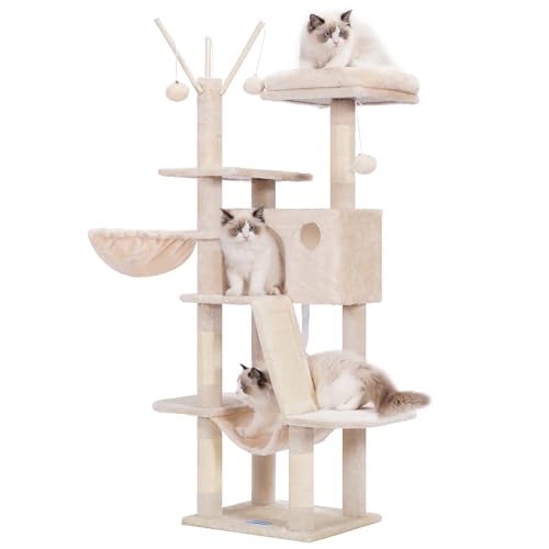 Hey-brother Kratzbaum, 135 cm Katzenbaum, Beige EMPJ019-SM von Hey-brother