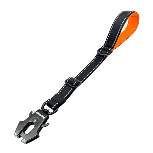 Robuste, strapazierfähige Hundeleine, verstellbar, kurz, 38,1 cm - 45,7 cm, reflektierendes Nylon, Trainingsleine mit gepolstertem Griff und Frosch-Clip, Verkehrskontrolle für große, mittelgroße von Heydoggy