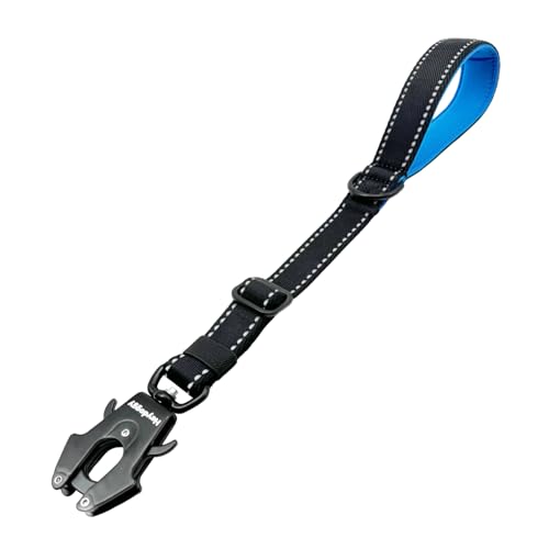 Robuste, strapazierfähige Hundeleine, verstellbar, kurz, 38,1 cm - 45,7 cm, reflektierendes Nylon, Trainingsleine mit gepolstertem Griff und Frosch-Clip, Verkehrskontrolle für große, mittelgroße von Heydoggy