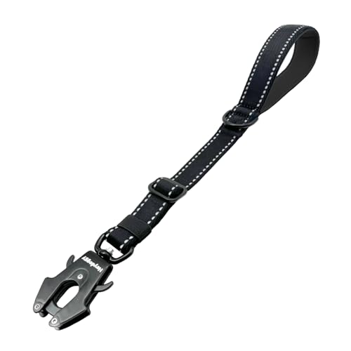 Robuste, strapazierfähige Hundeleine, verstellbar, kurz, 38,1 cm - 45,7 cm, reflektierendes Nylon, Trainingsleine mit gepolstertem Griff und Frosch-Clip, Verkehrskontrolle für große und mittelgroße von Heydoggy