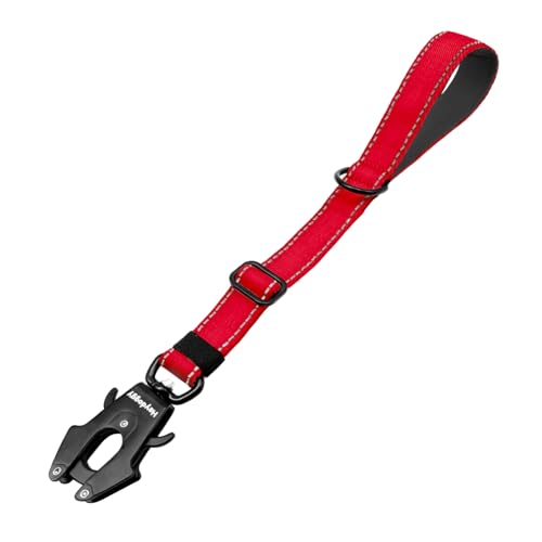 Robuste, strapazierfähige Hundeleine, verstellbar, kurz, 38,1 cm - 45,7 cm, reflektierendes Nylon, Trainingsleine mit gepolstertem Griff und Frosch-Clip, Verkehrskontrolle für große und mittelgroße von Heydoggy