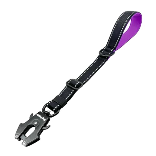 Robuste, strapazierfähige Hundeleine, verstellbar, kurz, 38,1 cm - 45,7 cm, reflektierendes Nylon, Trainingsleine mit gepolstertem Griff und Frosch-Clip, Verkehrskontrolle für große und mittelgroße von Heydoggy