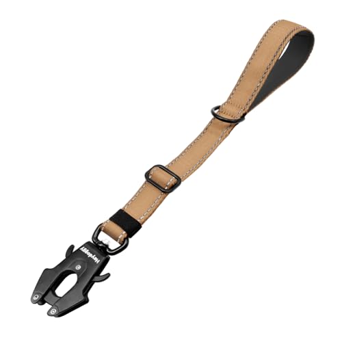 Robuste, strapazierfähige Hundeleine, verstellbar, kurz, 38,1 cm - 45,7 cm, reflektierendes Nylon, Trainingsleine mit gepolstertem Griff und Frosch-Clip, Verkehrskontrolle für große und mittelgroße von Heydoggy