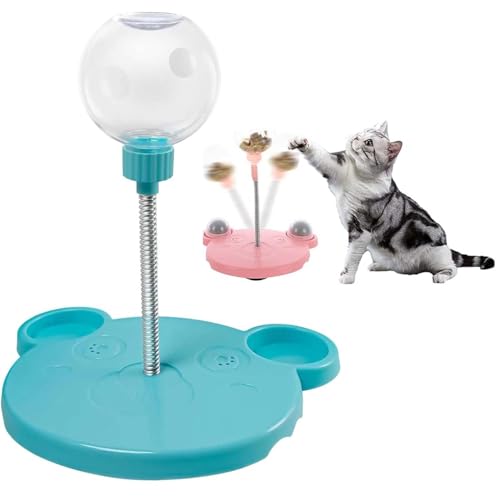 Leaking Treats Ball Pet Feeder Toy,Cat Treat Dispenser,Multifunctional Leakage Food for Cats Dogs,Funny Pet Leaking Ball Cat Dog Slow Feeders (Blue) von Heyhaho